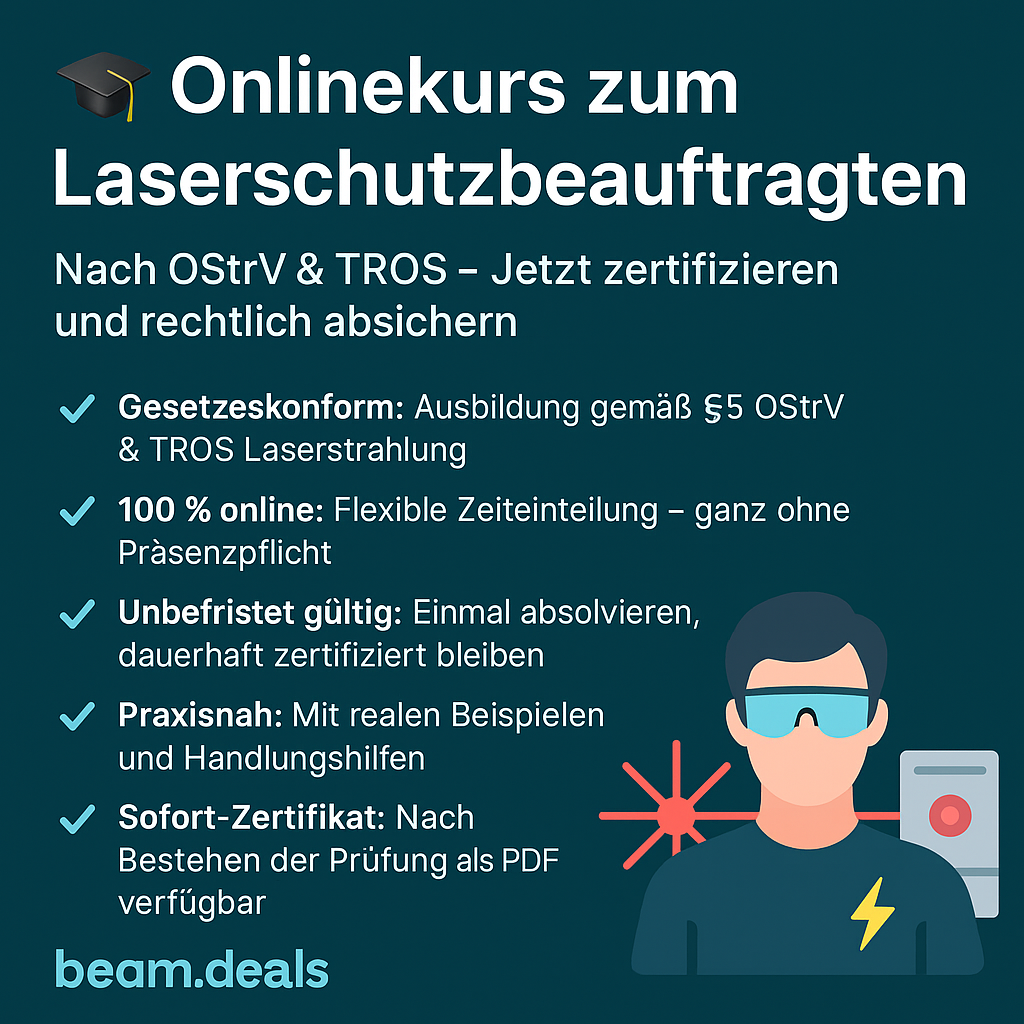 Onlinekurs zum Laserschutzbeauftragten Nach OStrV & TROS - Ebbert - beam.deals
