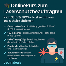 Onlinekurs zum Laserschutzbeauftragten  Nach OStrV & TROS - Ebbert - beam.deals