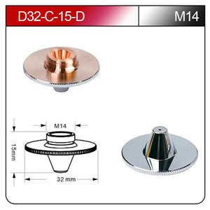 Laser-Schneiddüse Double D32-C-15-D M14 - Beam.Deals