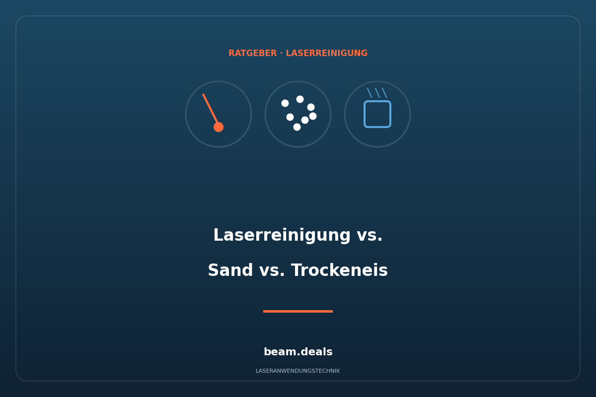 Laserreinigung vs. Sandstrahlen vs. Trockeneisstrahlen – Verfahrensvergleich von beam.deals