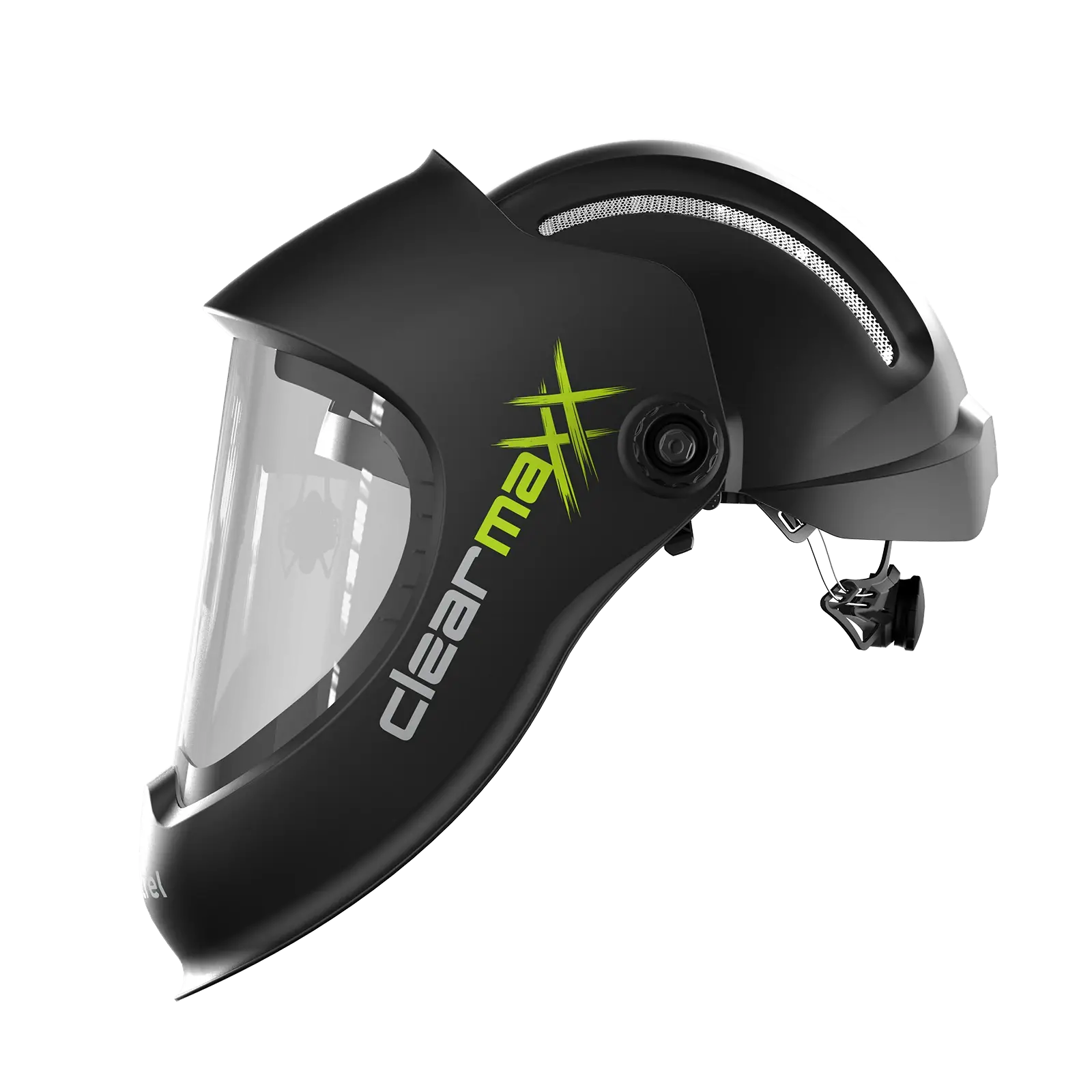 optrel Clearmaxx mit Industrieschutzhelm schwarz und optrel IsoFit®X  headgear