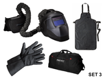 Laserschweißer-Set MAXIMUS 3 – TROOPER AIR (PAPR), Handschuhe & Schürze
