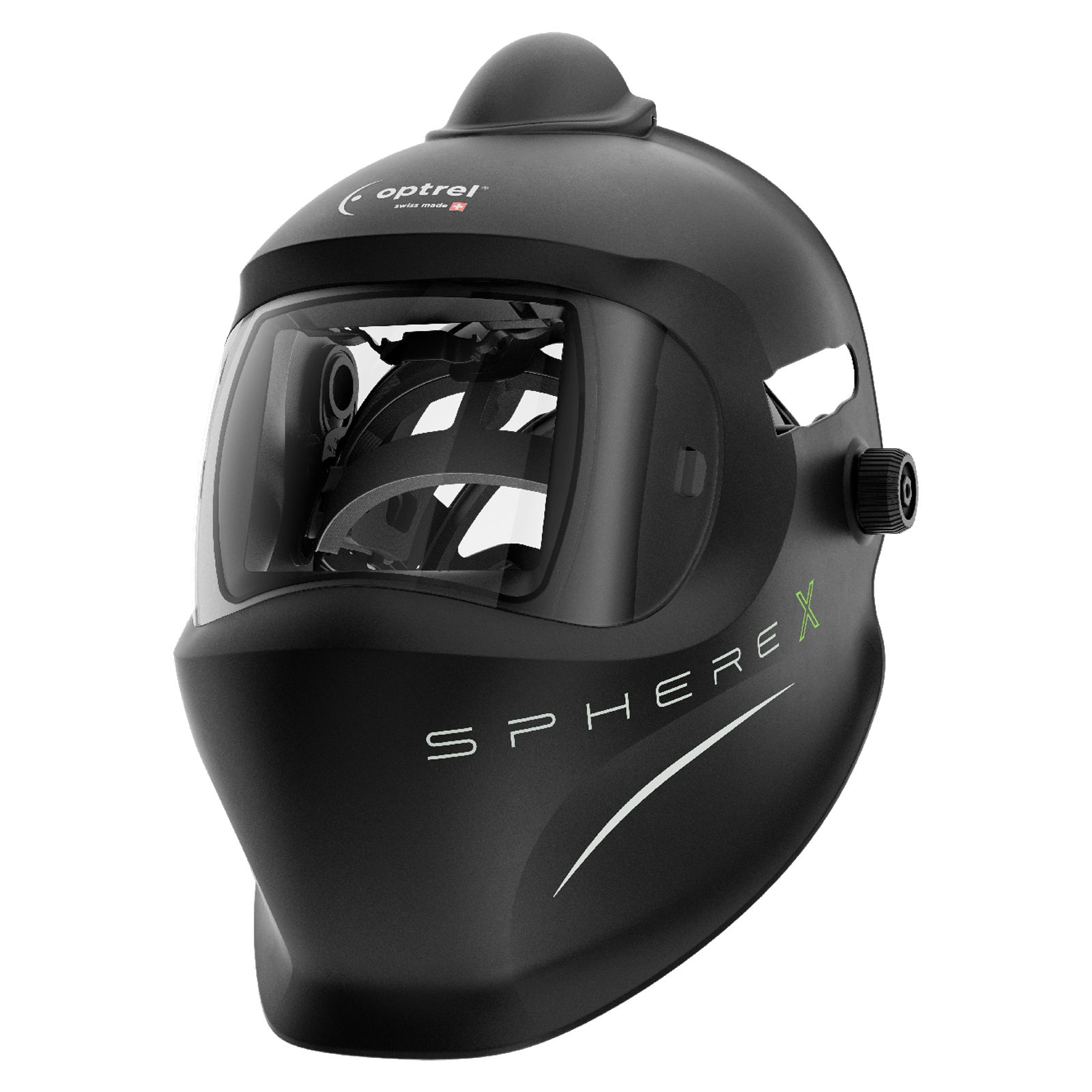 optrel Frischlufthelmschale (e3000X) sphere X pure air - schwarz: Frischlufthelmschale ohne Blendschutzkassette