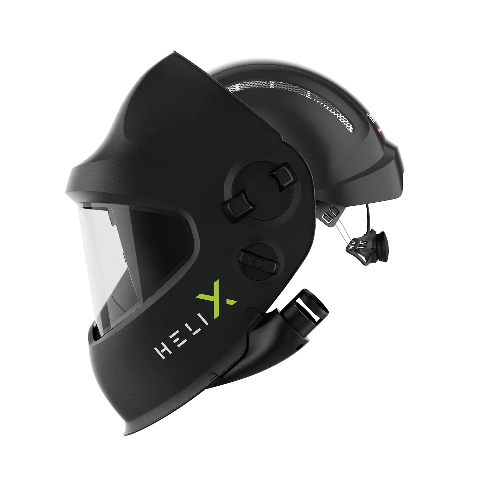 optrel helix pure air quattro schwarz - Frischluft Slide Up Schweiß- /Schleifhelm (e3000/X) mit Industrieschutzhelm schwarz