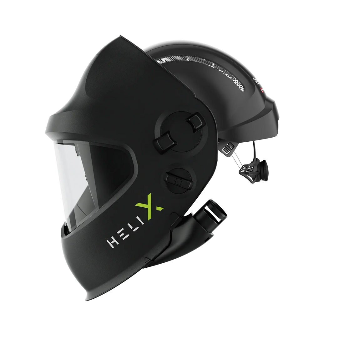 optrel helix pure air 2.5 schwarz - Frischluft Slide Up Schweiß- /Schleifhelm (e3000/X) mit Industrieschutzhelm schwarz