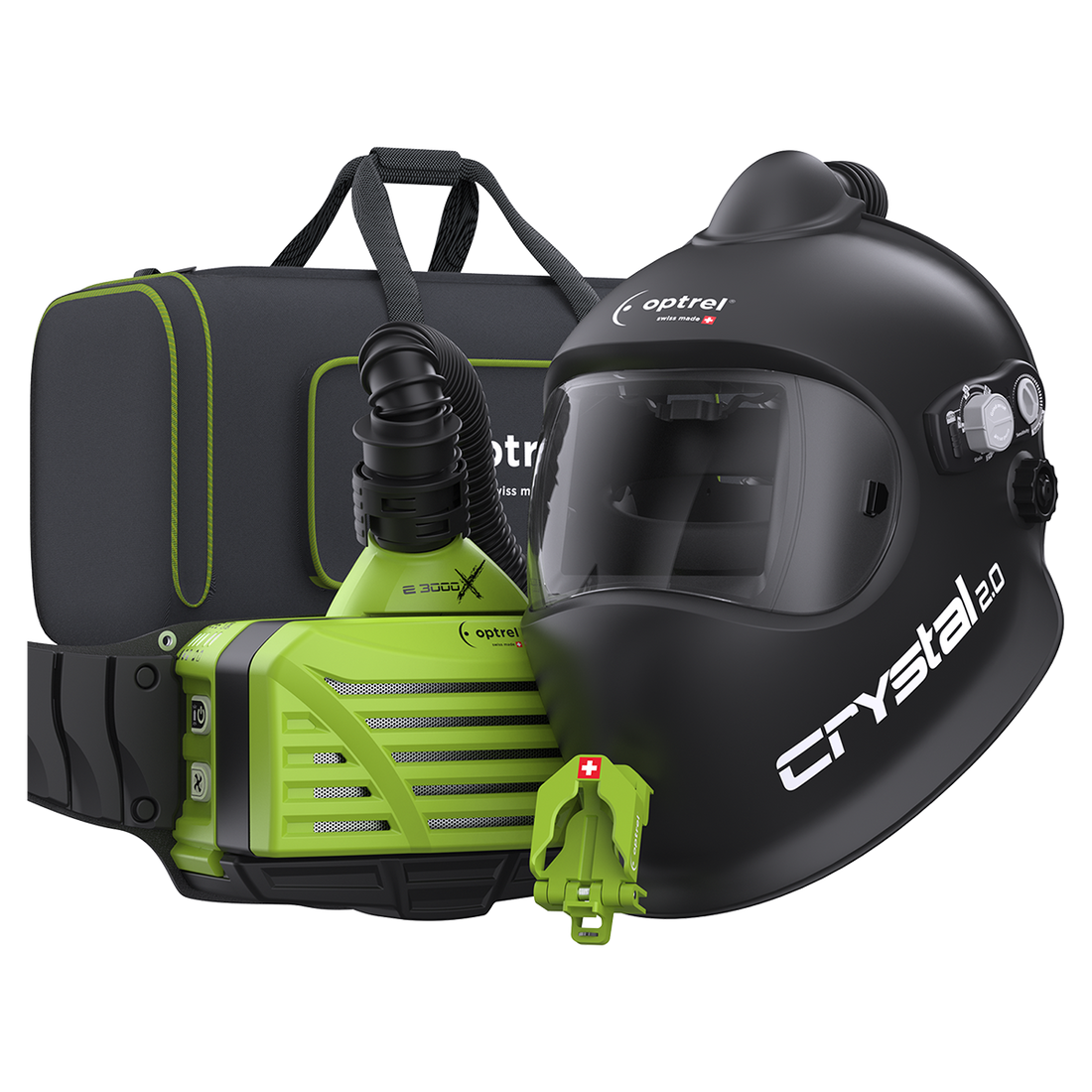 optrel Ready to weld package crystal2.0 schwarz - Frischluftschweißhelm und e3000X (ATEX)