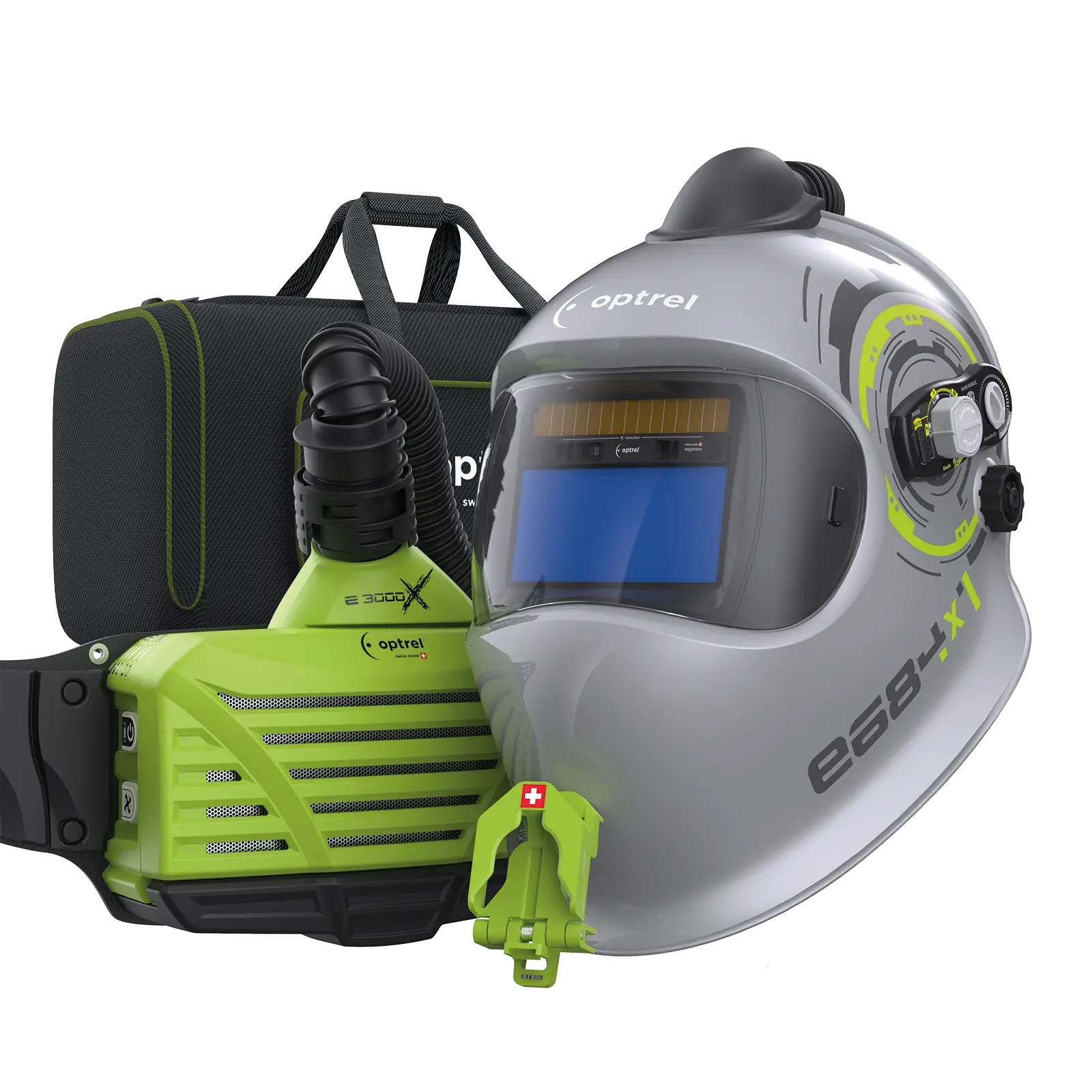 optrel Ready to weld package e684 silber - Frischluftschweißhelm und e3000X (ATEX)