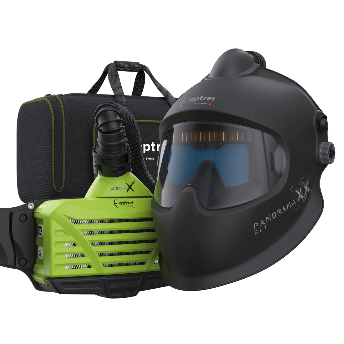 optrel Ready to weld package panoramaxx clt schwarz - Frischluftschweißhelm und e3000X (ATEX)