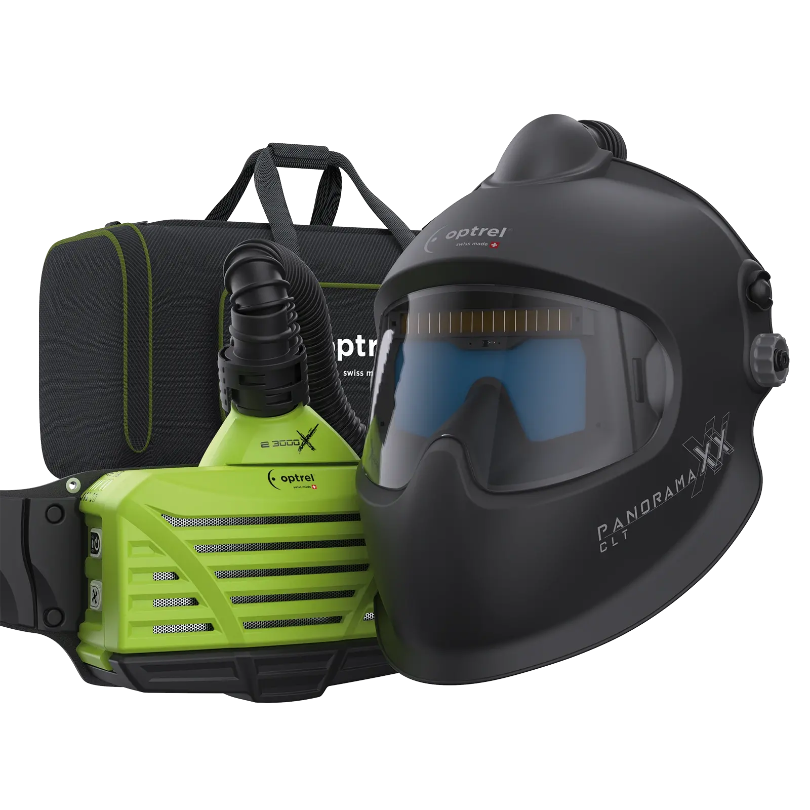 optrel Ready to weld package panoramaxx clt schwarz - Frischluftschweißhelm und e3000X (ATEX)