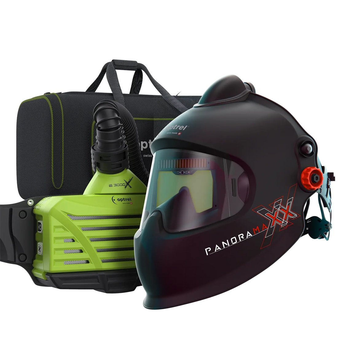 optrel Ready-to-Clean Set – panoramaxx pure air L + e3000X (ATEX) Gebläseatemschutz