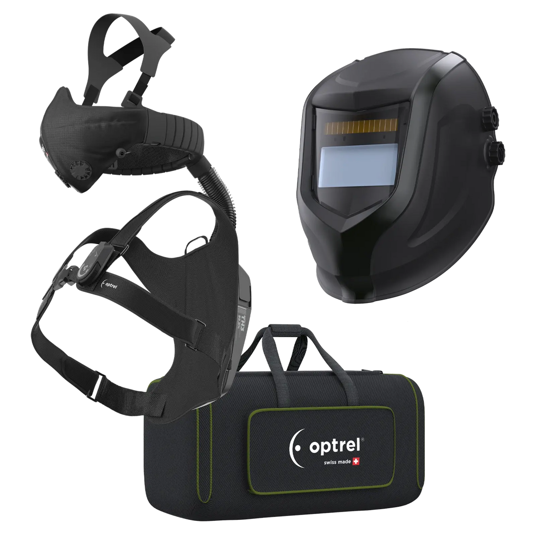 optrel Ready to weld package neo p550 schwarz - Schweißhelm und swiss air mit control panel