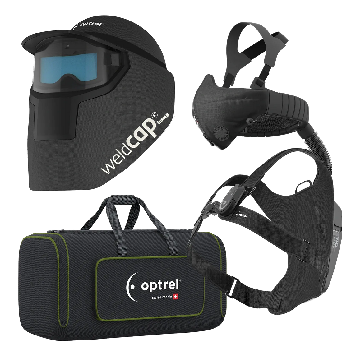 optrel Ready to weld package weldcap bump - Schweißcap mit Anstoßkappe und swiss air mit control panel