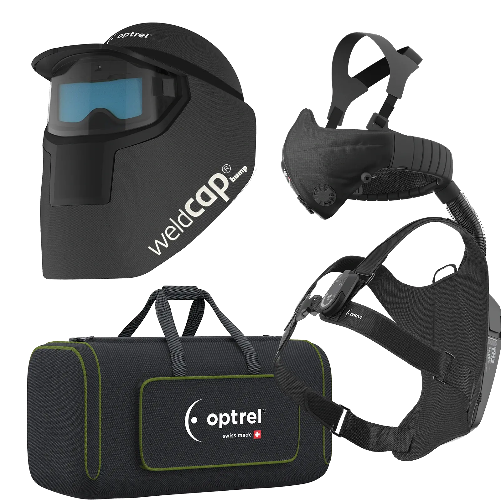 optrel Ready to weld package weldcap bump - Schweißcap mit Anstoßkappe und swiss air mit control panel