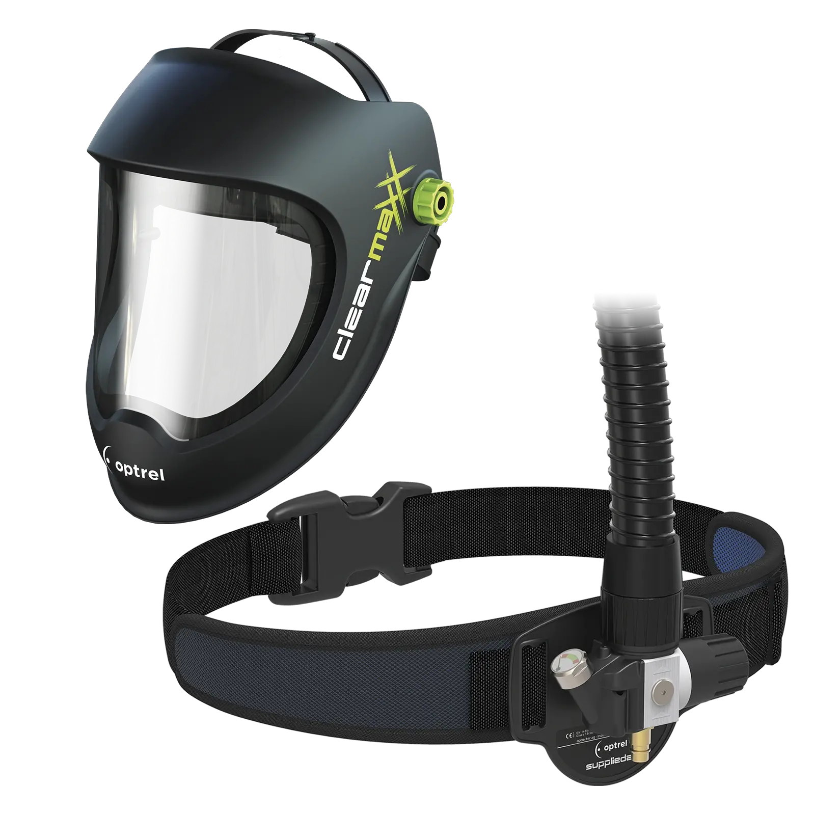 optrel Ready to grind package clearmaxx schwarz - Frischluftschleifhelm und suppliedair