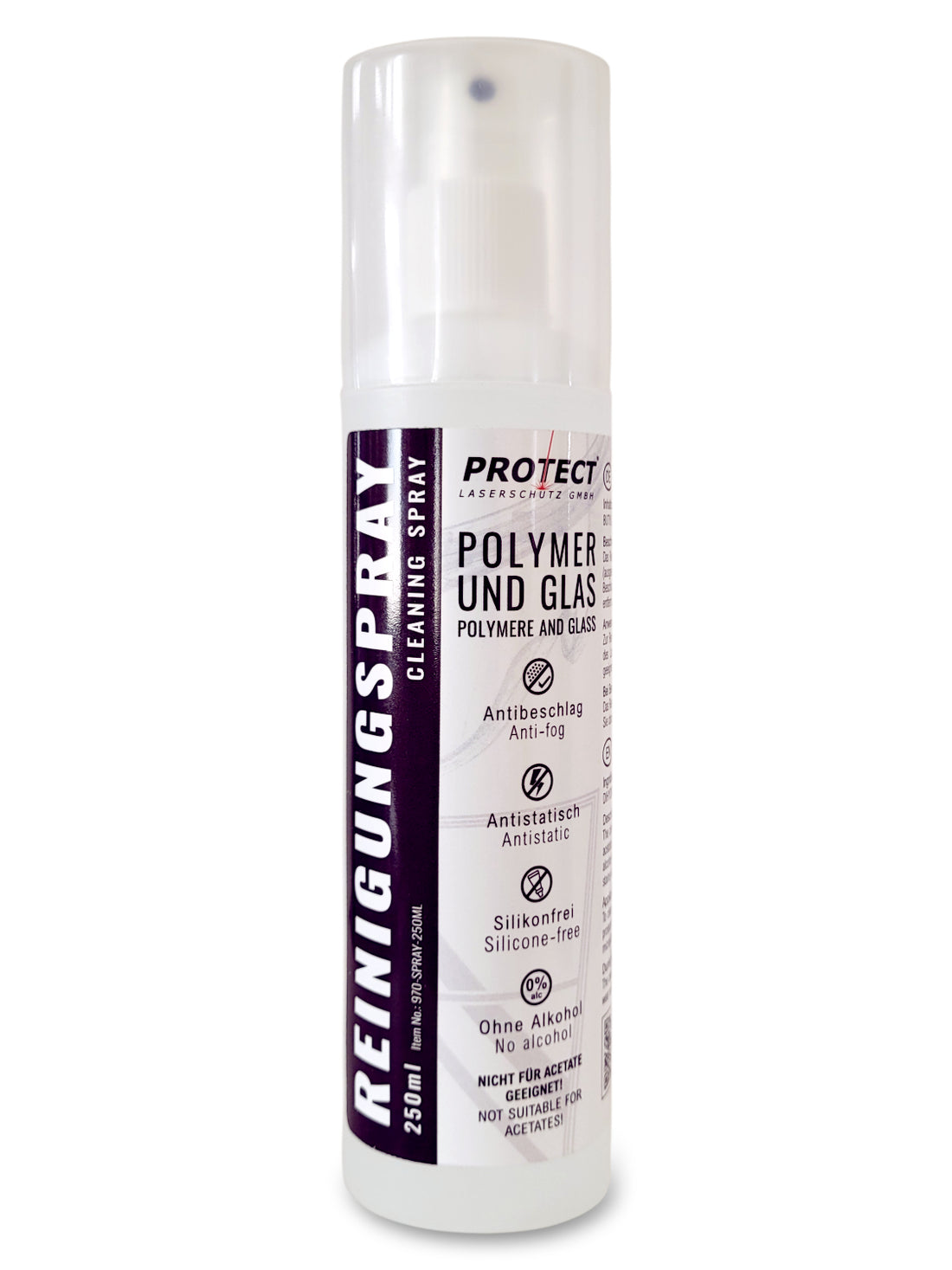 Fensterreinigungsspray für Polymer und Glas – 250 ml