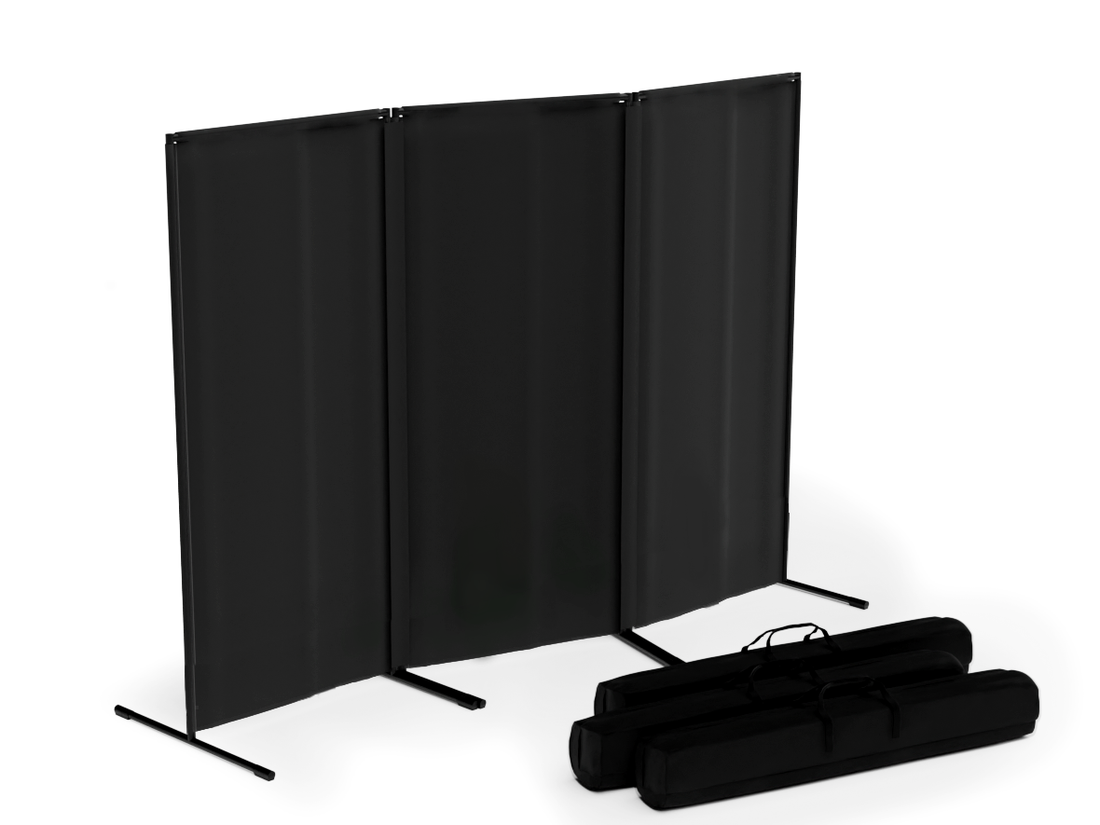 Laserschutz-Stellwand isoPROTECT-Service Set – 3 Module 3 × 2 m