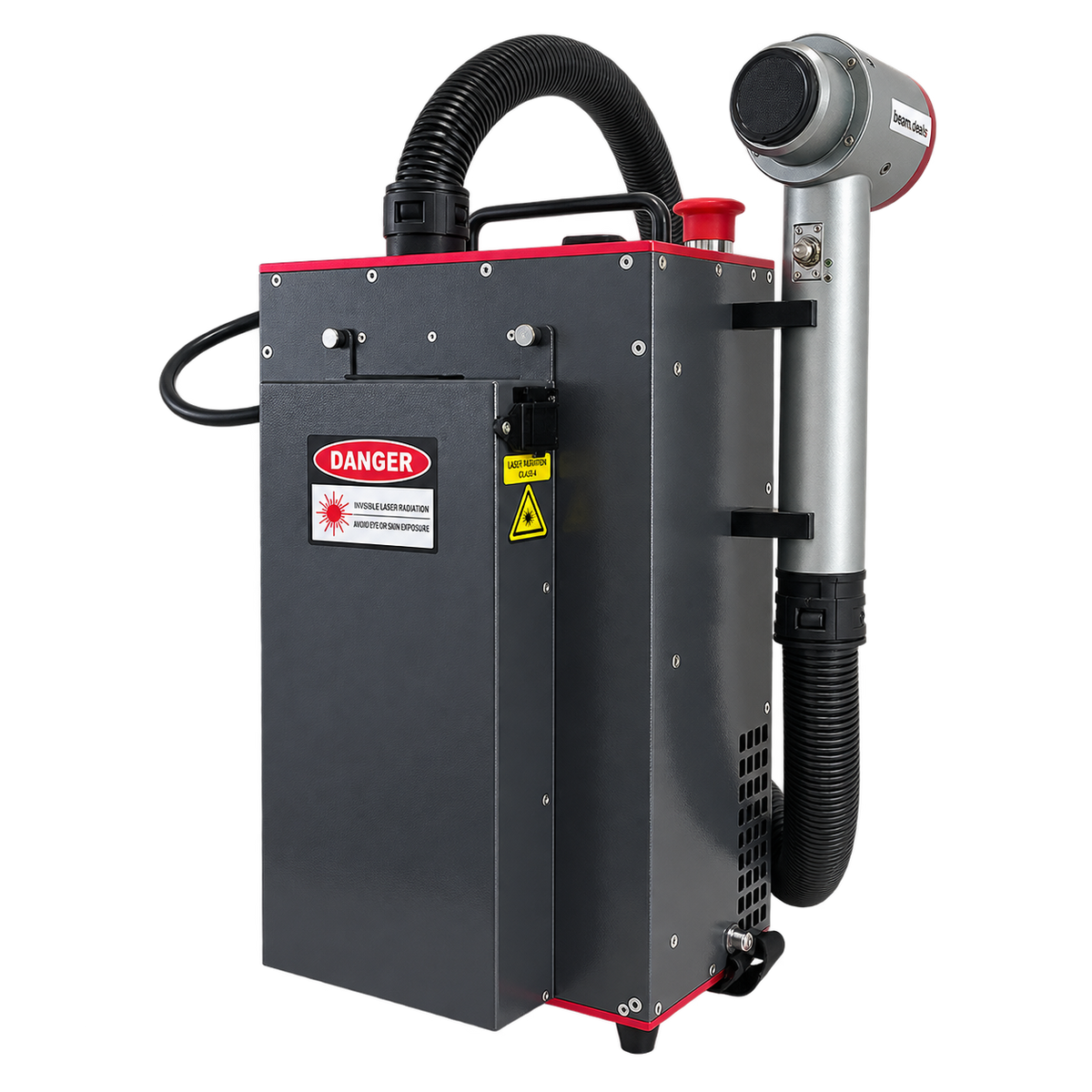 FlexClean Backpack MOPA-Laserreiniger – Frontansicht mit Reinigungskopf