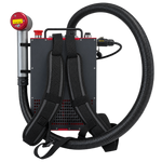 FlexClean Backpack MOPA-Laserreiniger – Dreiviertelansicht mit Schlauchsystem